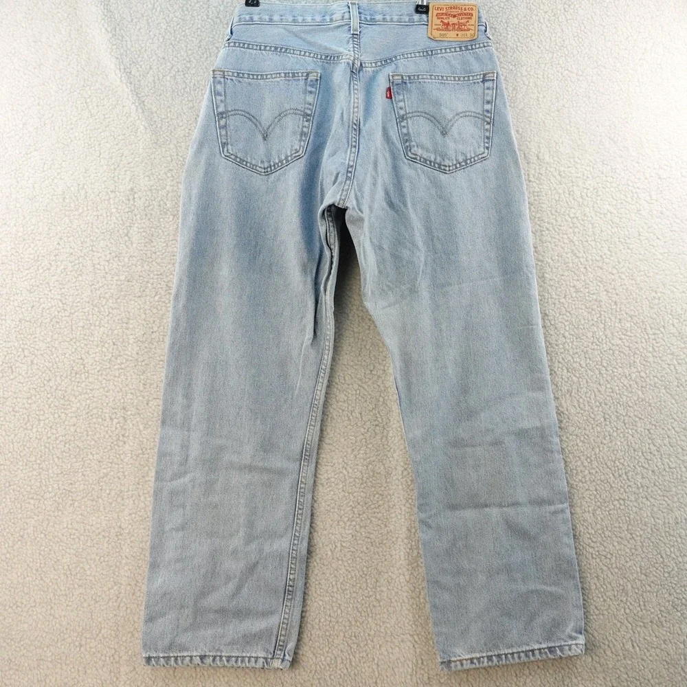 Vintage Levis 505‎ Mens 36x30 Jeans Light Wash Regular Fit Denim Pants Workwear